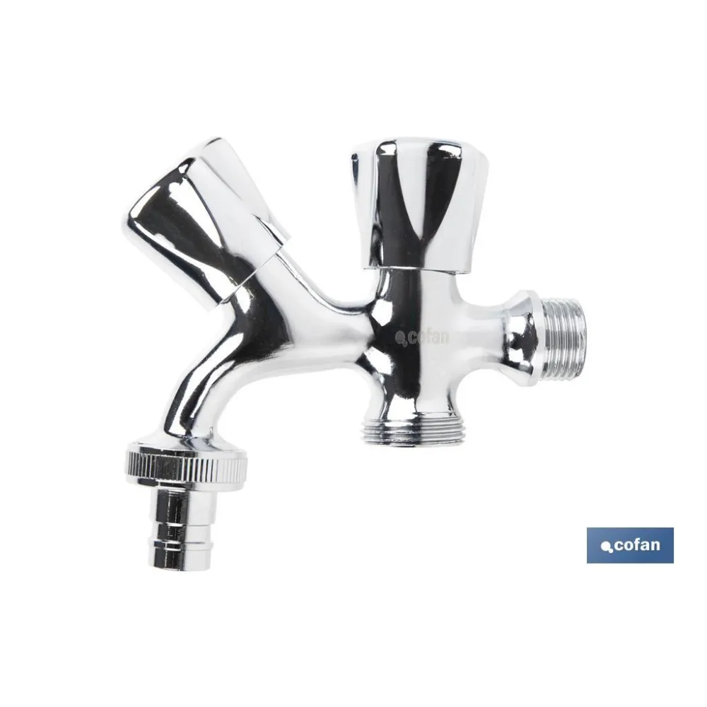 Comprar PACK DE 2 GRIFOS DE DOBLE SALIDA DE Cofan | almacendeferreteriacor.es