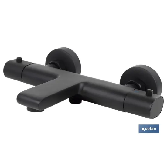 Comprar GRIFO TERMOSTATICO BAÑERA NEGRO MAT Cofan | almacendeferreteriacor.es