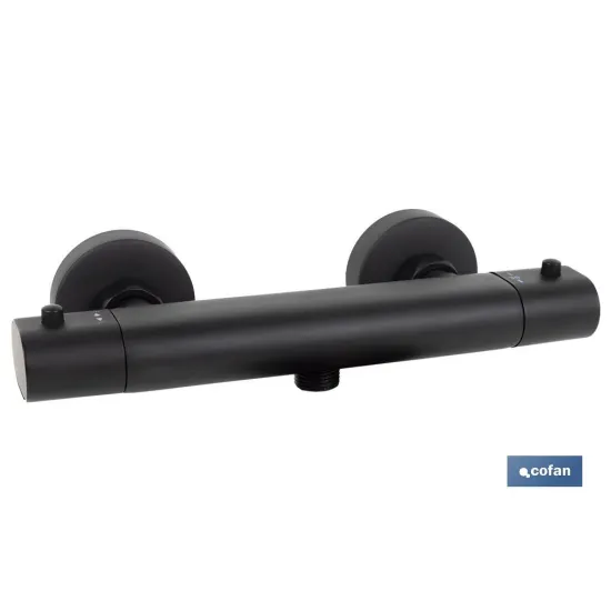 Comprar GRIFO TERMOSTATICO DUCHA NEGRO MATE Cofan | almacendeferreteriacor.es