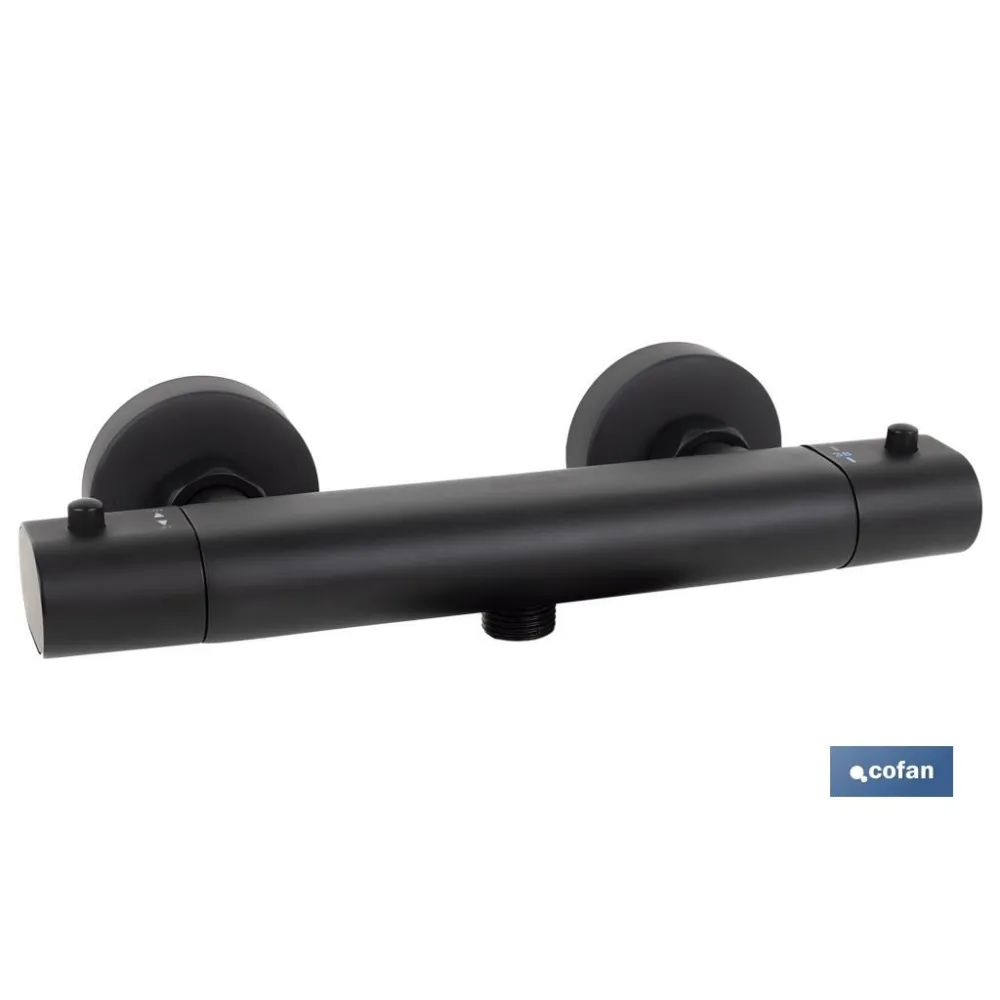 Comprar GRIFO TERMOSTATICO DUCHA NEGRO MATE Cofan | almacendeferreteriacor.es