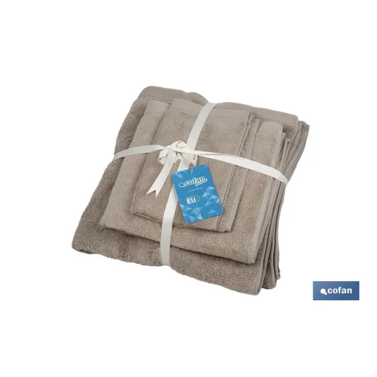 Comprar JUEGO DE 3 TOALLAS BEIGE 580 G/M2 G Cofan | almacendeferreteriacor.es