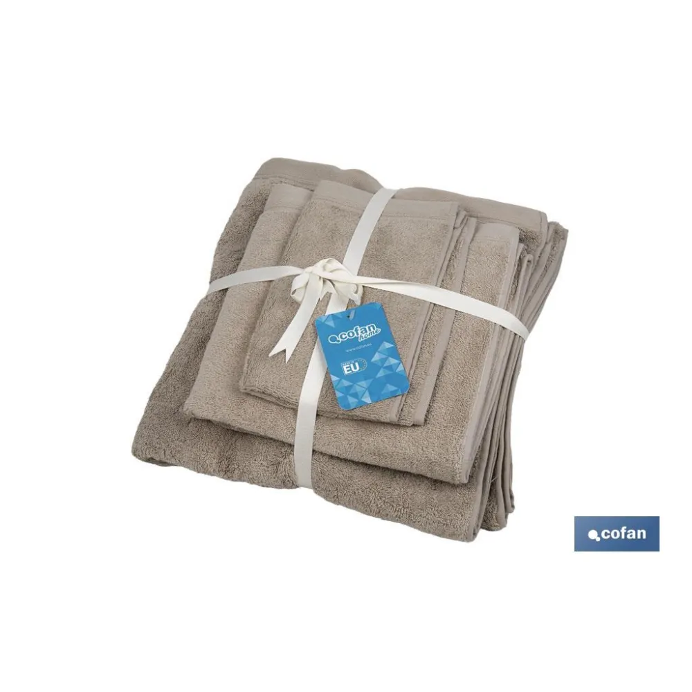 Comprar JUEGO DE 3 TOALLAS BEIGE 580 G/M2 G Cofan | almacendeferreteriacor.es