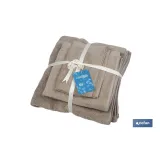 Comprar JUEGO DE 3 TOALLAS BEIGE 580 G/M2 G Cofan | almacendeferreteriacor.es