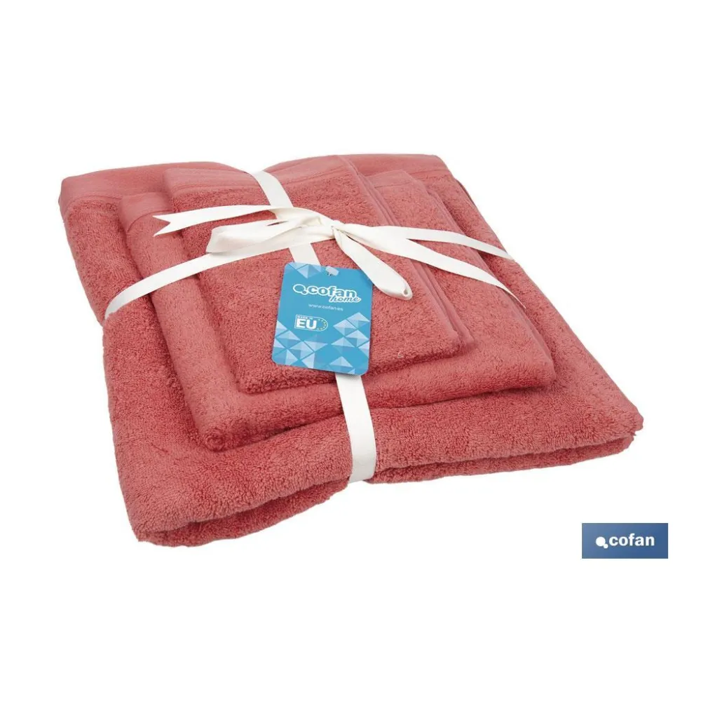 Comprar JUEGO DE 3 TOALLAS CORAL 580 G/M2 G Cofan | almacendeferreteriacor.es