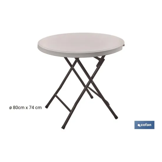 Comprar MESA REDONDA PLEGABLE BLANCA 80x80x Cofan | almacendeferreteriacor.es