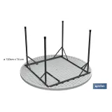 Comprar MESA REDONDA PLEGABLE BLANCA 120x74 Cofan | almacendeferreteriacor.es