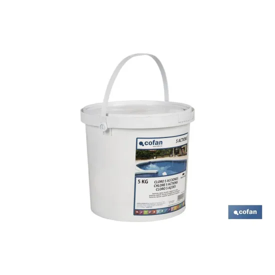 Comprar CLORO 5 ACCIONES TABLETA 5 KG COFAN Cofan | almacendeferreteriacor.es