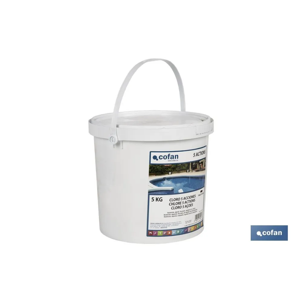 Comprar CLORO 5 ACCIONES TABLETA 5 KG COFAN Cofan | almacendeferreteriacor.es