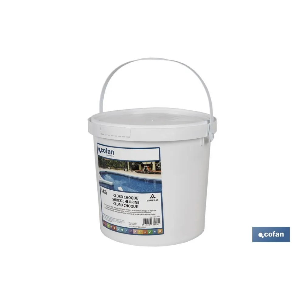 Comprar CLORO CHOQUE 5 KG COFAN (PACK: 1 UD Cofan | almacendeferreteriacor.es