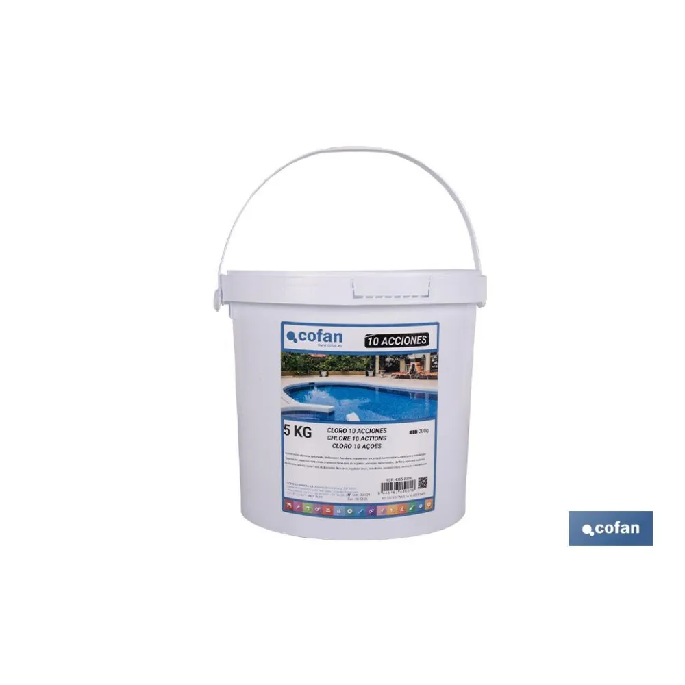 Comprar CLORO 10 ACCIONES TABLETA 5 KG COFA Cofan | almacendeferreteriacor.es
