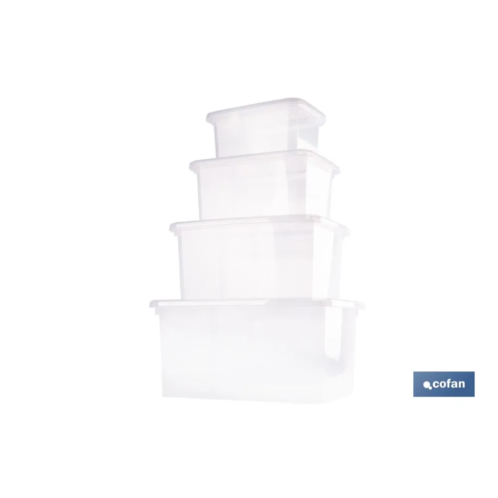 Comprar PACK DE 4 CAJAS DE ALMACENAJE TRANS Cofan | almacendeferreteriacor.es
