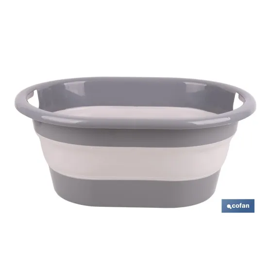 Comprar BARREÑO PLEGABLE GRIS/BLANCO 18 L ( Cofan | almacendeferreteriacor.es