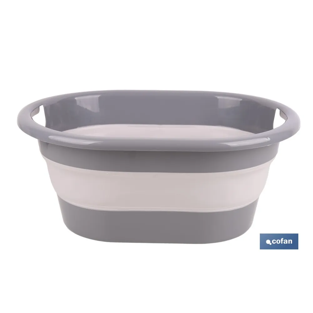 Comprar BARREÑO PLEGABLE GRIS/BLANCO 18 L ( Cofan | almacendeferreteriacor.es