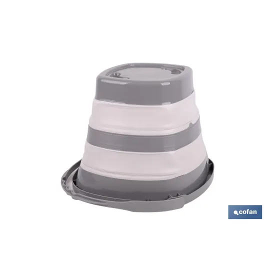 Comprar CUBO PLEGABLE COLOR GRIS/BLANCO 11  Cofan | almacendeferreteriacor.es