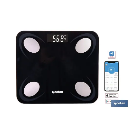 Comprar BÁSCULA DE BAÑO DIGITAL NEGRA CON P Cofan | almacendeferreteriacor.es