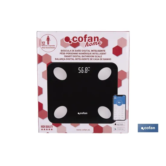 Comprar BÁSCULA DE BAÑO DIGITAL NEGRA CON P Cofan | almacendeferreteriacor.es