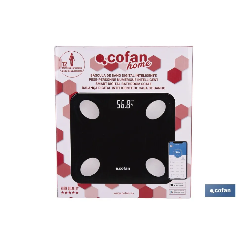 Comprar BÁSCULA DE BAÑO DIGITAL NEGRA CON P Cofan | almacendeferreteriacor.es
