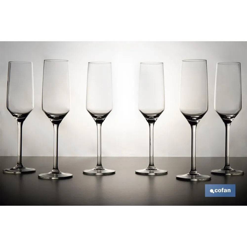 Comprar PACK DE 6 COPAS DE CHAMPAGNE 22 CL  Cofan | almacendeferreteriacor.es