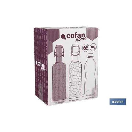 Comprar BOTELLA DE VIDRIO TRANSPARENTE CIER Cofan | almacendeferreteriacor.es