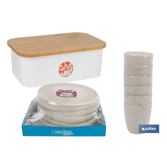 Comprar PACK DE PANERA CON TAPA BAMBU ,6  V Cofan | almacendeferreteriacor.es