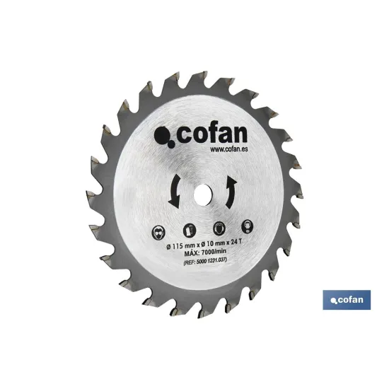 Comprar DISCO CORTE 115x10mm 24T MINISIERRA Cofan | almacendeferreteriacor.es