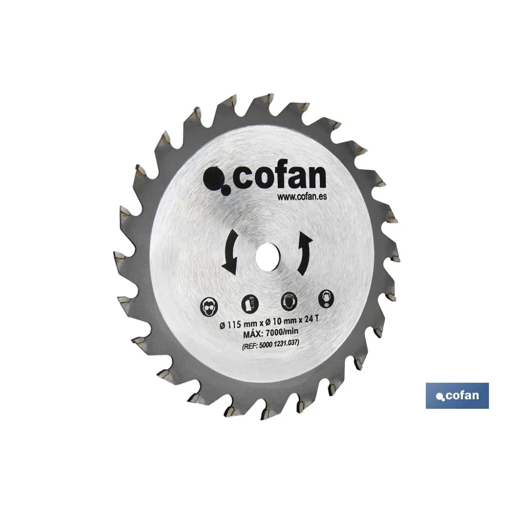 Comprar DISCO CORTE 115x10mm 24T MINISIERRA Cofan | almacendeferreteriacor.es