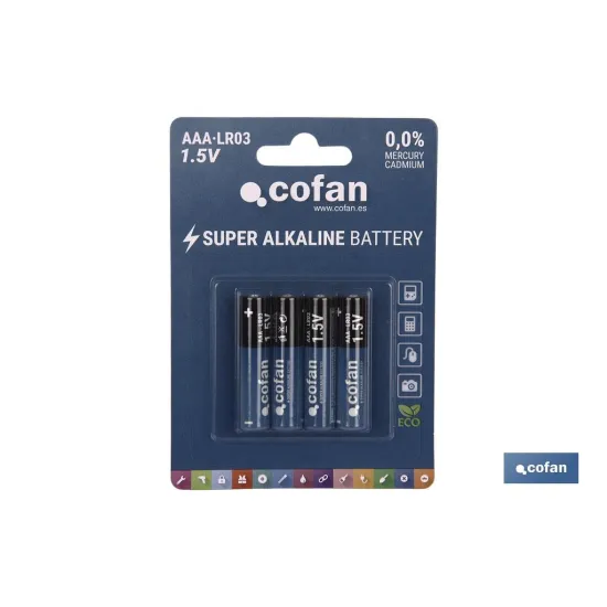 Comprar BLISTER 4 PILAS ALCALINA PLUS LR03/ Cofan | almacendeferreteriacor.es