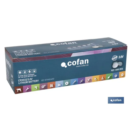 Comprar PILA BOTÓN CR2032/3,0V (PACK: 100 U Cofan | almacendeferreteriacor.es