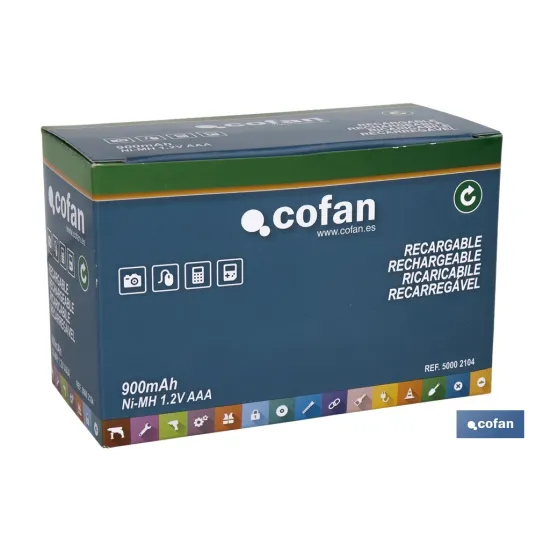 Comprar BLISTER 4 PILAS RECARGABLES AAA 900 Cofan | almacendeferreteriacor.es