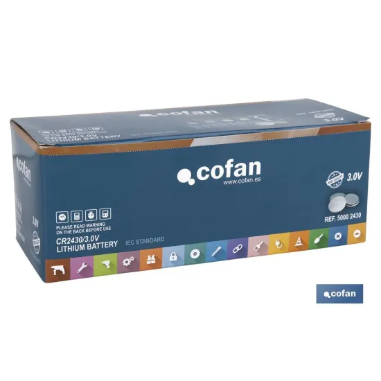 Comprar PILA BOTÓN CR2430/3,0V (PACK: 80 UD Cofan | almacendeferreteriacor.es