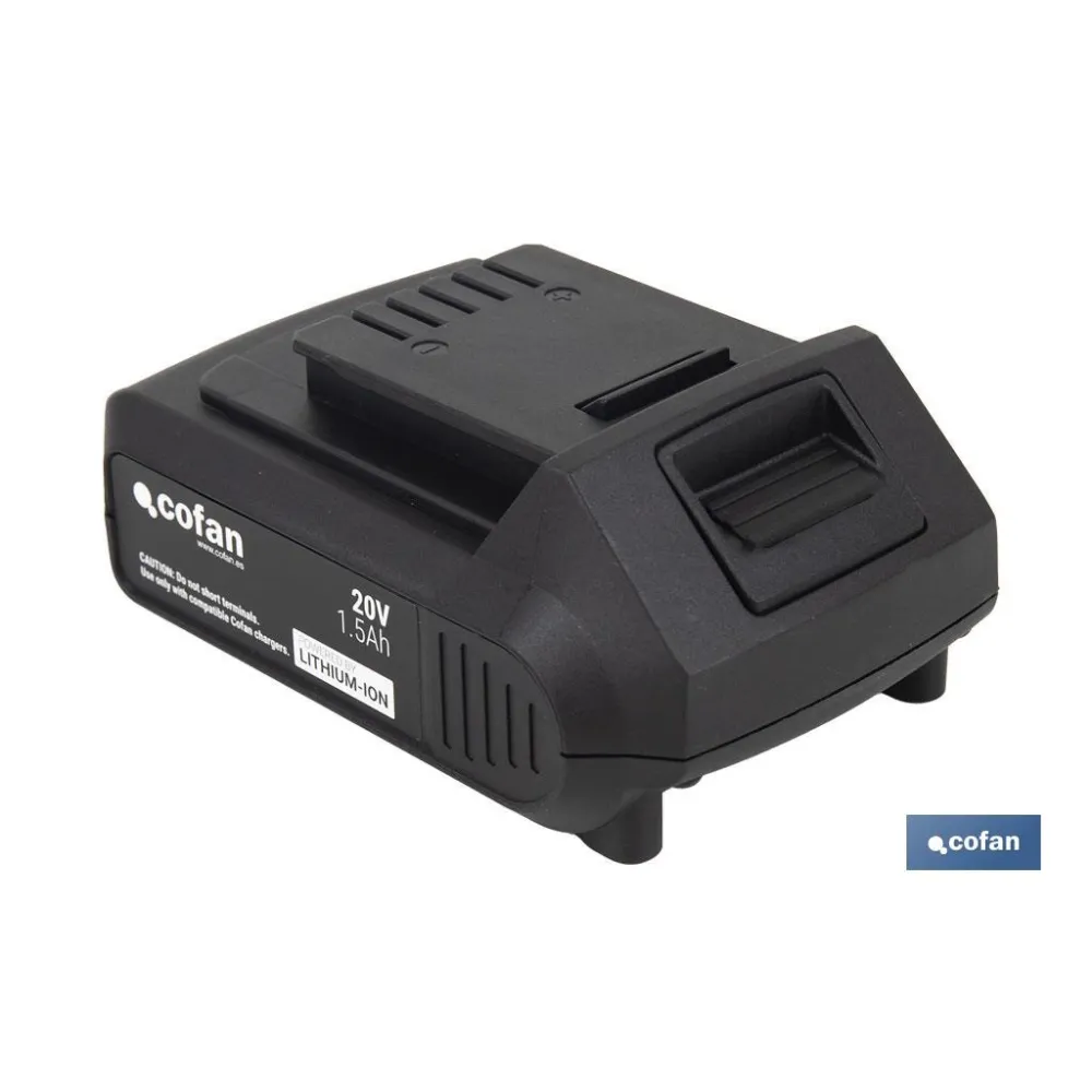 Comprar BATERÍA RECARGABLE Li-ion 20 V 1.5A Cofan | almacendeferreteriacor.es