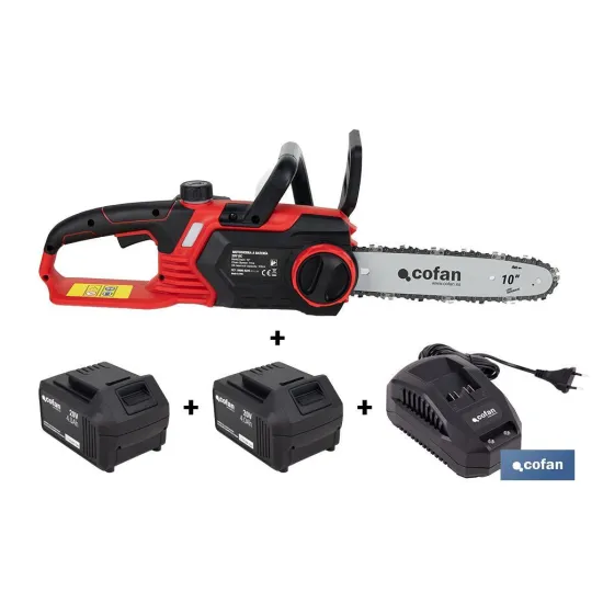 Comprar CONJUNTO MOTOSIERRA A BATERÍA 20 V  Cofan | almacendeferreteriacor.es
