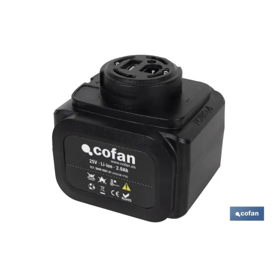 Comprar BATERÍA RECARGABLE 25V 2.0Ah TIJERA Cofan | almacendeferreteriacor.es