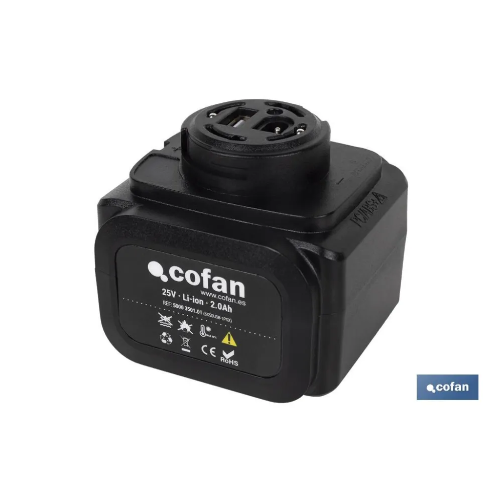 Comprar BATERÍA RECARGABLE 25V 2.0Ah TIJERA Cofan | almacendeferreteriacor.es