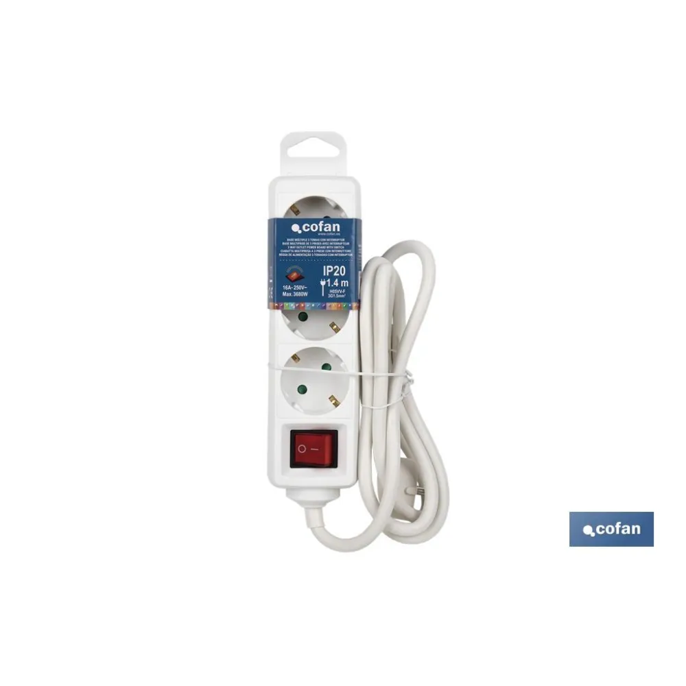 Comprar BASE MÚLTIPLE 3T. 1,4M CABLE C/INT. Cofan | almacendeferreteriacor.es