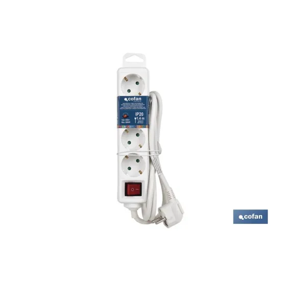 Comprar BASE MÚLTIPLE 4T. 1,4M CABLE C/INT. Cofan | almacendeferreteriacor.es