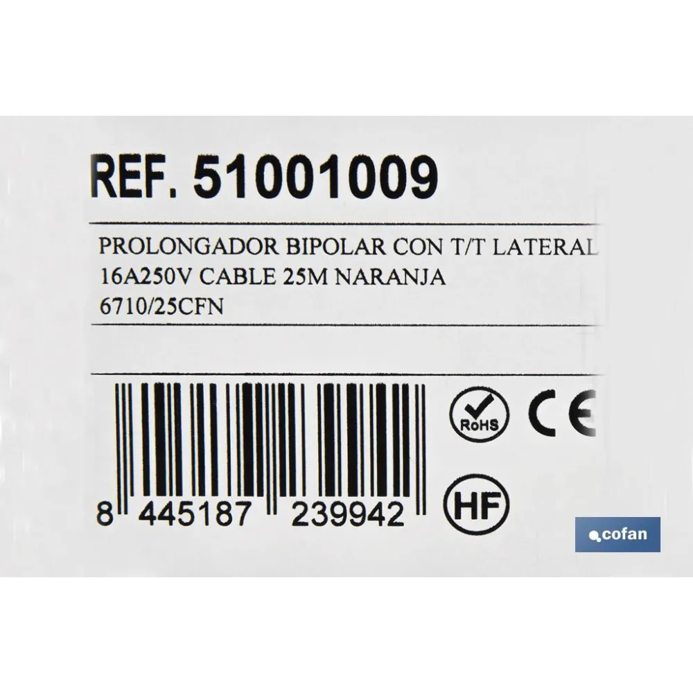 Comprar PROLONGADOR BIPOLAR CON T/T LATERAL Cofan | almacendeferreteriacor.es