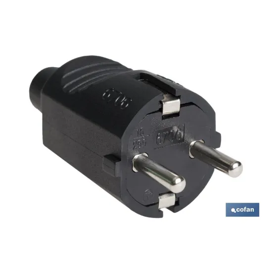 Comprar CLAVIJA BIPOLAR GOMA NEGRO (16A-250 Cofan | almacendeferreteriacor.es