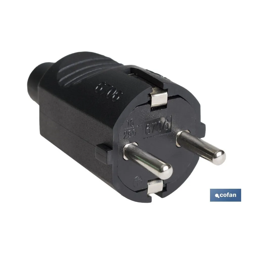 Comprar CLAVIJA BIPOLAR GOMA NEGRO (16A-250 Cofan | almacendeferreteriacor.es