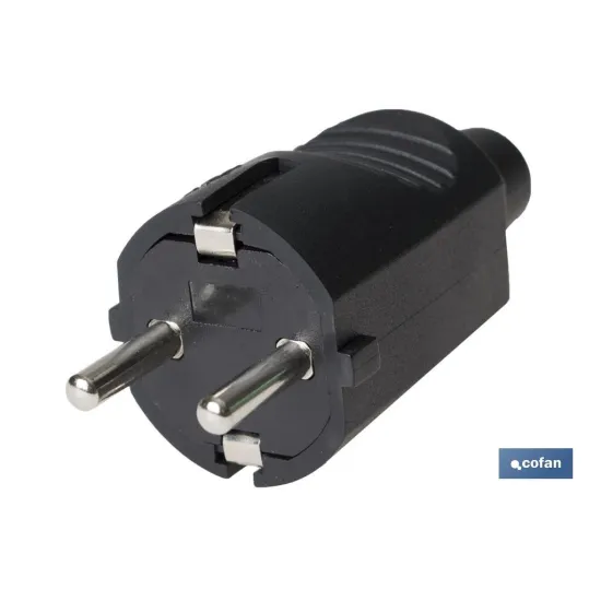 Comprar CLAVIJA BIPOLAR GOMA NEGRO (16A-250 Cofan | almacendeferreteriacor.es