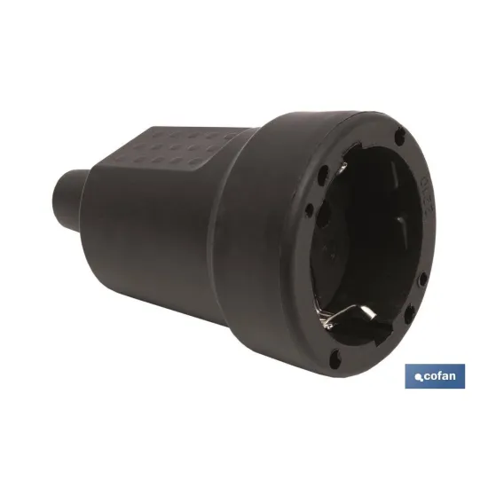 Comprar BASE ENCHUFE AEREA GOMA NEGRA (16A- Cofan | almacendeferreteriacor.es