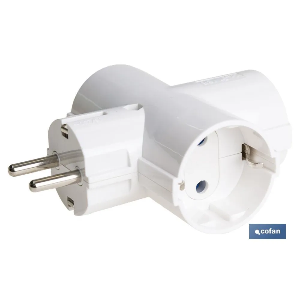 Comprar ADAPTADOR SCHUKO 3 VIAS  (16A-250V) Cofan | almacendeferreteriacor.es