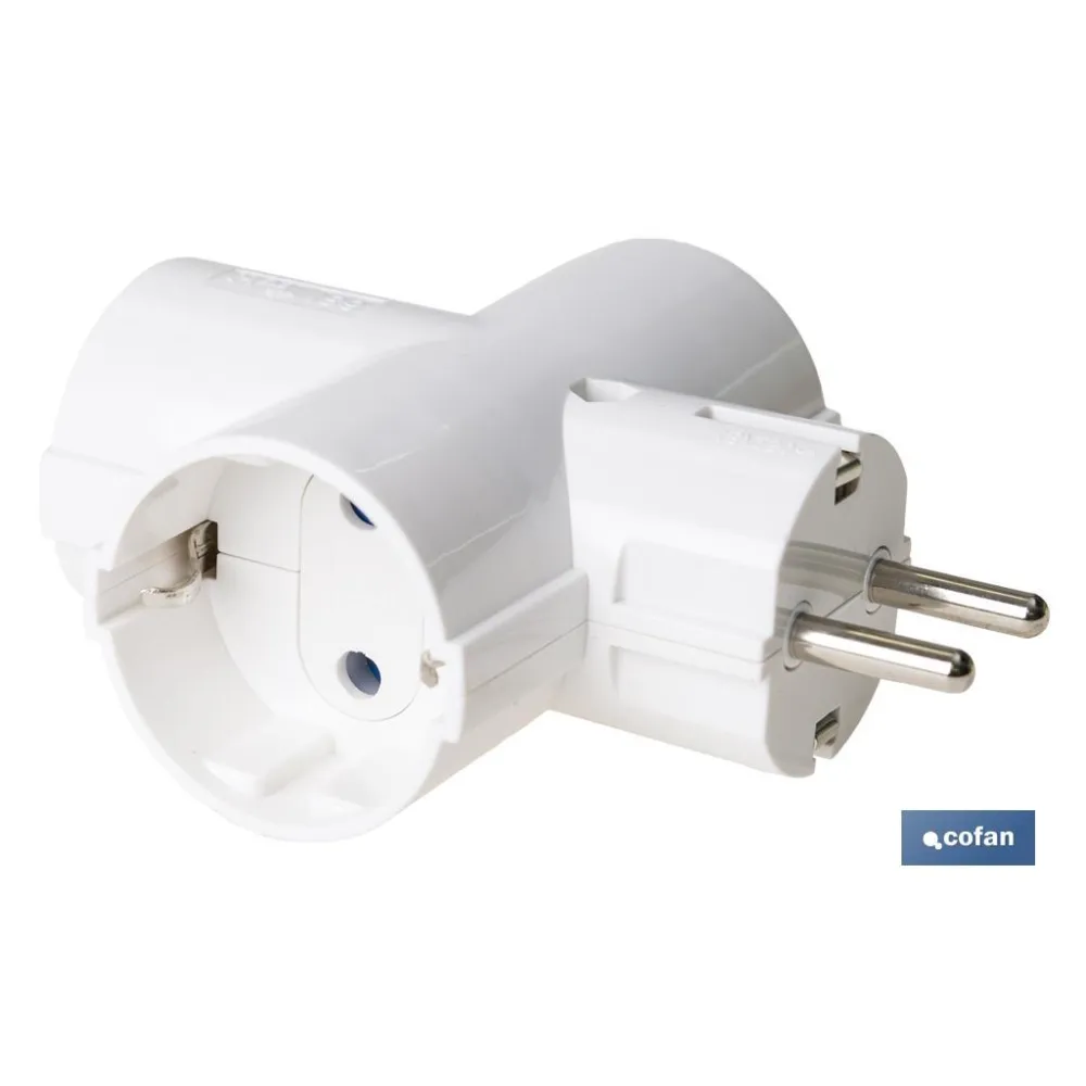 Comprar ADAPTADOR SCHUKO 3 VIAS  (16A-250V) Cofan | almacendeferreteriacor.es