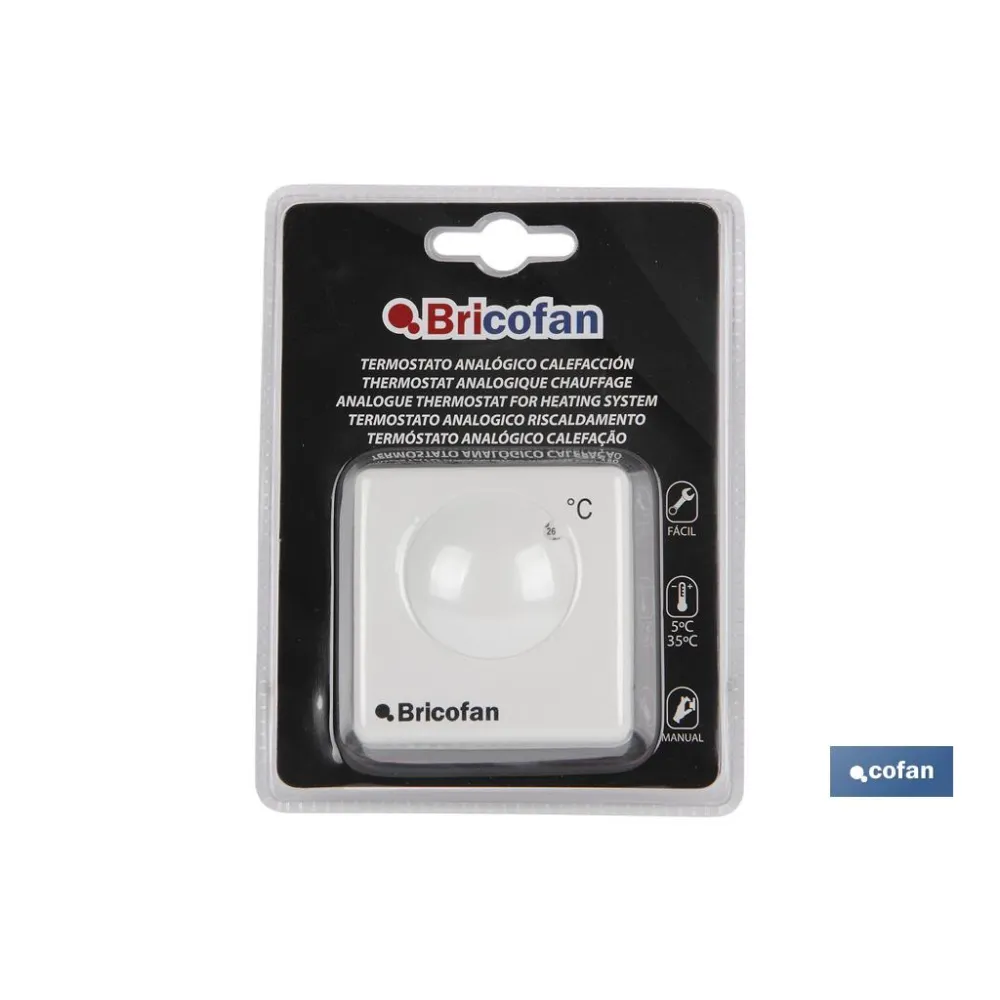 Comprar TERMOSTATO ANALOGICO CALEFACCIÓN (5 Cofan | almacendeferreteriacor.es