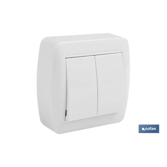 Comprar DOBLE INTERRUPTOR SUPERFICIE  MODEL Cofan | almacendeferreteriacor.es