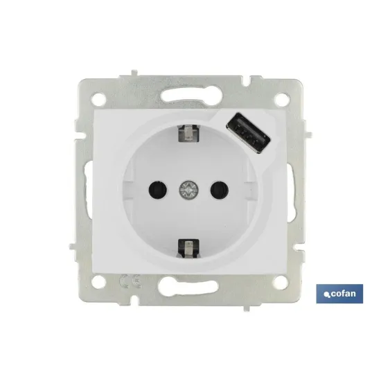 Comprar BASE ENCHUFE 2P+T CON OBTURADOR MOD Cofan | almacendeferreteriacor.es