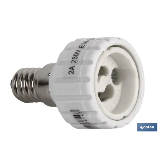 Comprar PORTALAMPARAS ADAPTADOR E14 - GU10  Cofan | almacendeferreteriacor.es