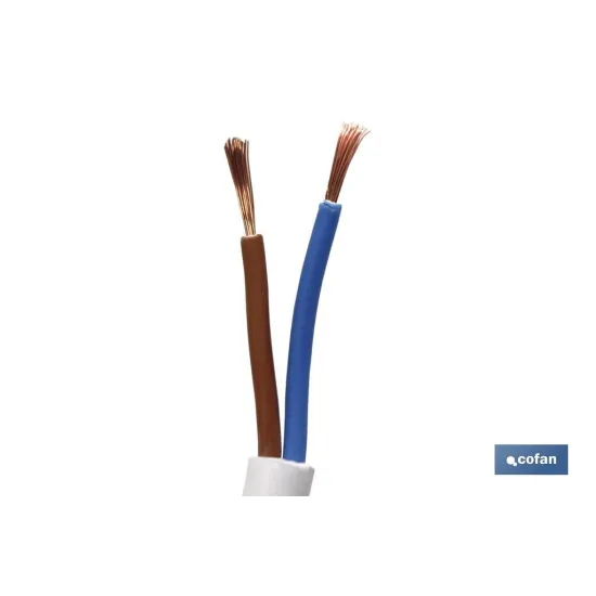 Comprar ROLLO 100M MANGUERA BLANCO H05VV-F  Cofan | almacendeferreteriacor.es