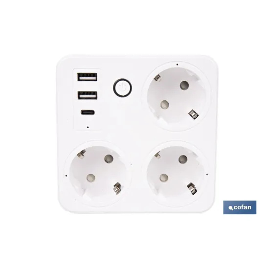 Comprar REGLETA INTELIGENTE CON 3 TOMAS Y 2 Cofan | almacendeferreteriacor.es
