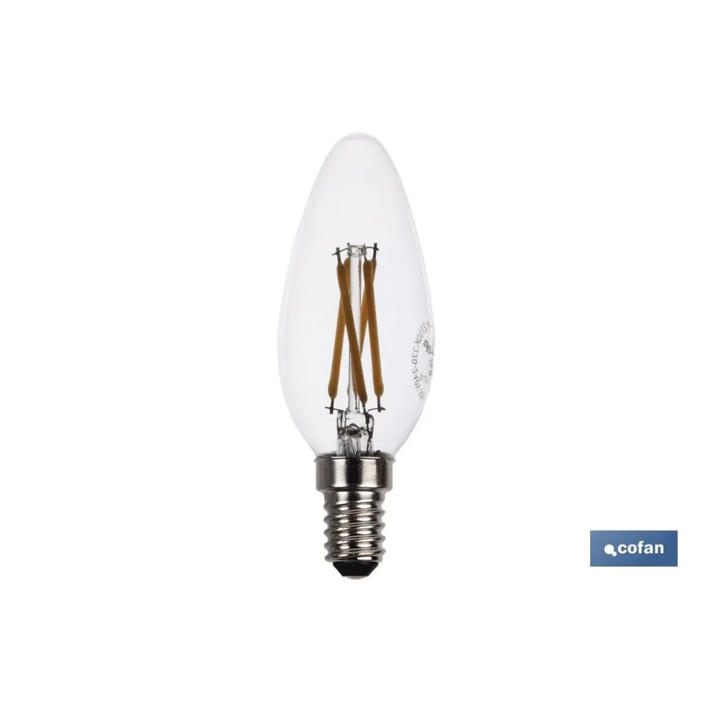Comprar BOMBILLA LED VELA FILAMENTO E14 4W  Cofan | almacendeferreteriacor.es